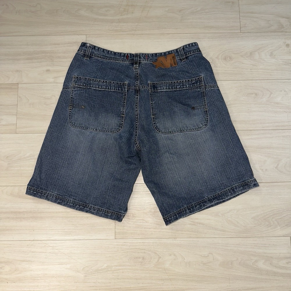 Vintage Mecca Jean Shorts Mens 40 Blue Baggy Jorts Skater Grunge Rap 90s Y2K - Picture 2 of 7